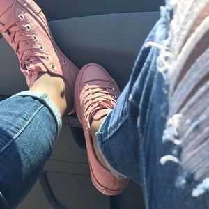 Pink Leather Converse - Nude Collection